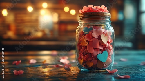 Fototapeta Naklejka Na Ścianę i Meble -  Dog wearing red knit hat walks on wet urban street with lights