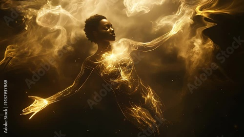 Abstract Celestial Figure Emerging from Cosmic Void – 4K Surreal Art