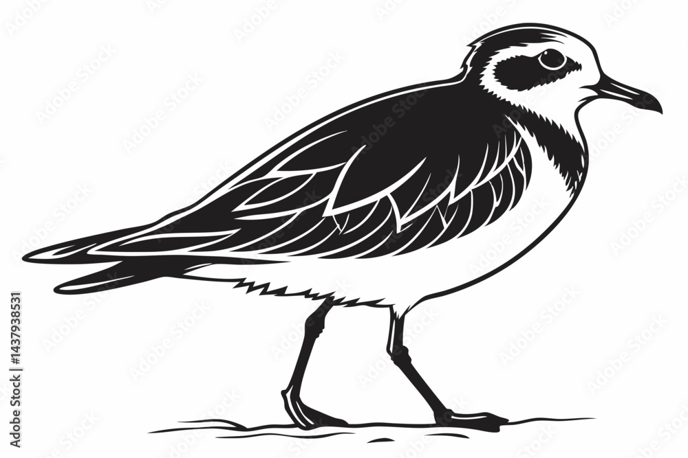 Fototapeta premium plover sihouette black vector