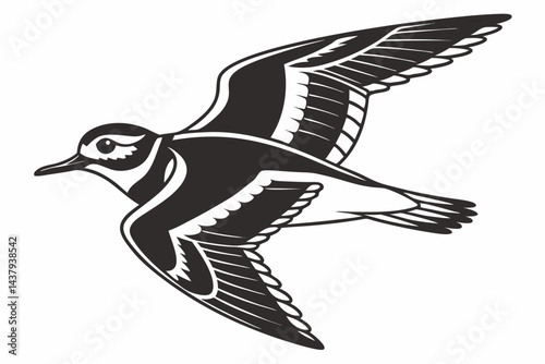 plover sihouette black vector