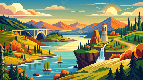 columbia river scenes on a beautiful sunny day Very beautiful