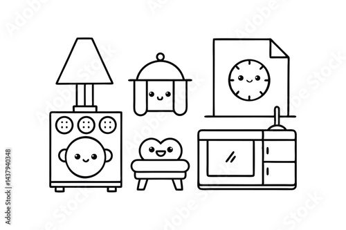 Cute Robots and Gadgets with Gears Buttons and Beeping Robots