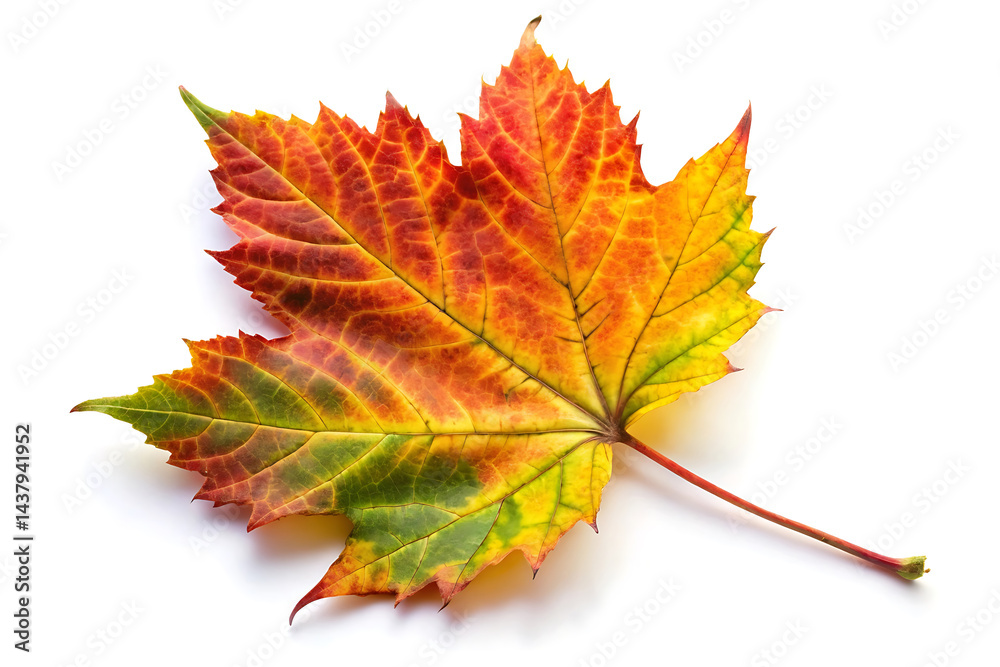 Fototapeta premium colorful autumn leaf image isolated on white background