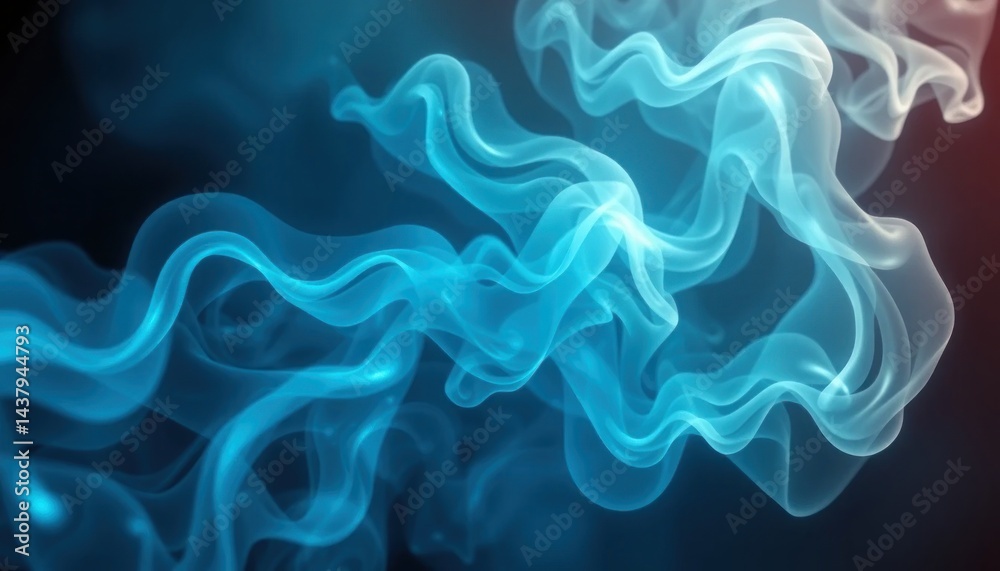 Fototapeta premium Aesthetic fluid forms, gentle curves in blue and light hues, creating an evocative texture with light and shadow playing on its dynamic surface