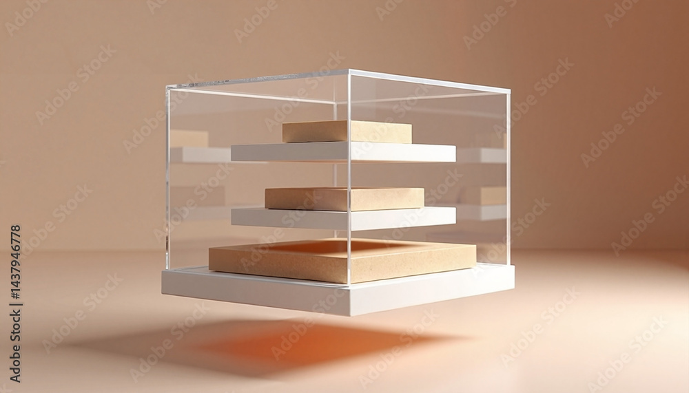 Transparent Product Packaging Box with Wooden Layers for Black Friday