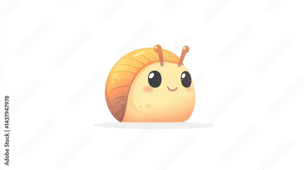 Fototapeta premium Cute cartoon snail illustration