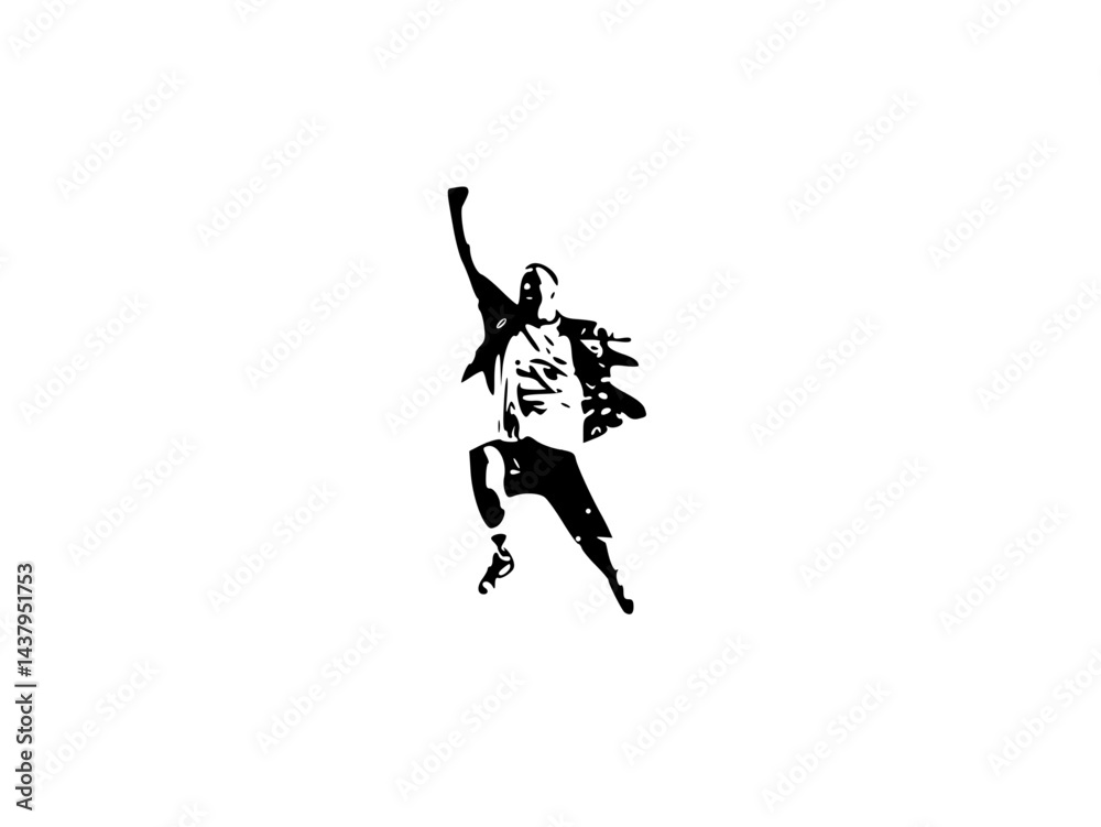 vector or illustration of a man jumping vector or illustration of a man jumping