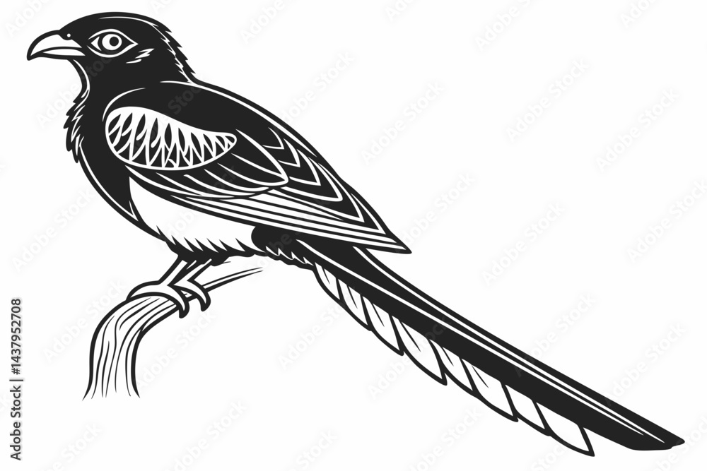 Obraz premium trogon sihouette black vector