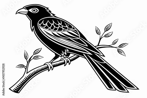 trogon sihouette black vector