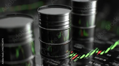 Traders closely monitor oil prices and stock market trends, analyzing various factors affecting the energy sector. Charts show price movements and trading activity in real-time