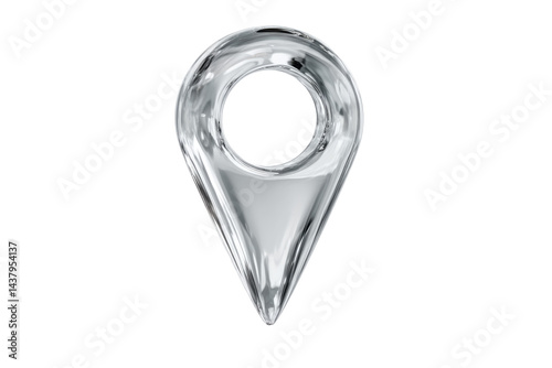 Shiny silver location isolated on transparent PNG background