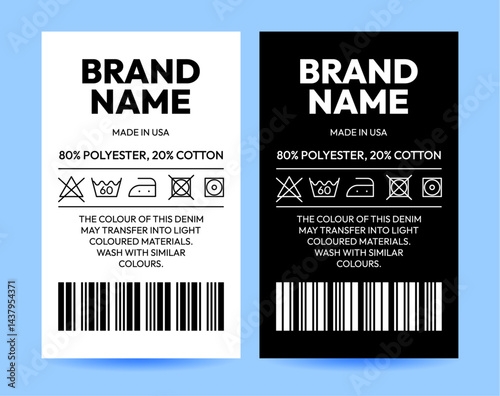 Clothing Label Design with Care Instructions
