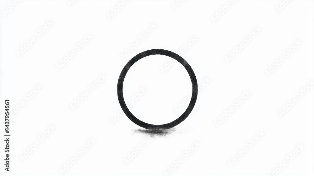 Fototapeta premium A black circle with a white background.