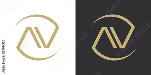 AV, VA Abstract Letters Logo Monogram