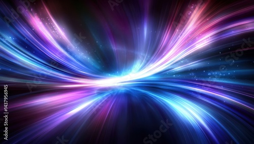 Abstract vibrant cosmic light streaks