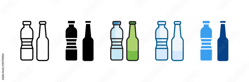 Bottle Icon Set Multiple Style Collection Bottle Icon Set Multiple Style Collection