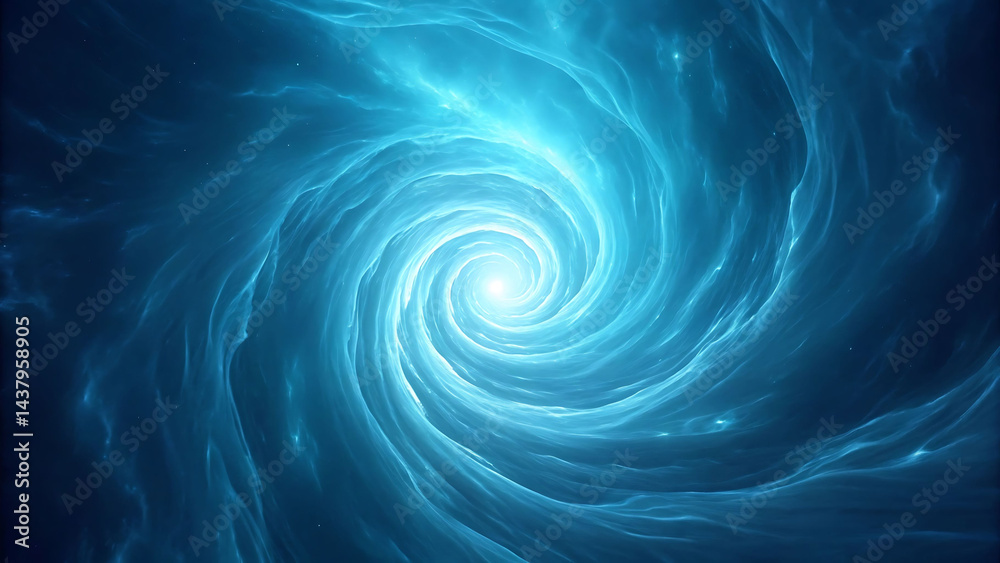 Obraz premium Abstract Spiral Vortex in Deep Azure