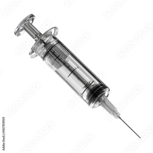 Hypodermic needle syringe isolated on transparent PNG background