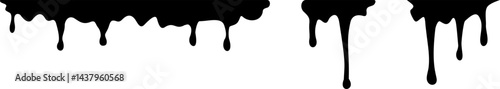 Silhouette of Dripping Paint and Liquid drips, Paint dripping, Ink Drops, Molten Chocolate, Oil Stains, Vector Illustration, Stencil Art