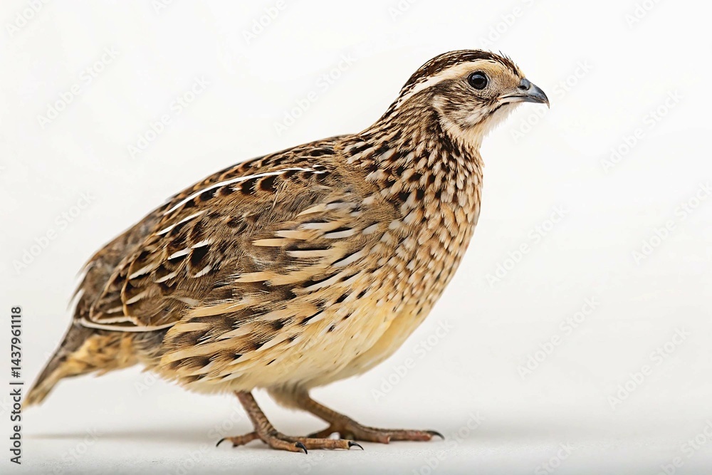 Fototapeta premium Wild quail isolated on white background