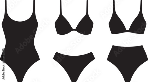Swimsuit Styles One Piece, Bikini Top and Bottom, High Waisted Bottom