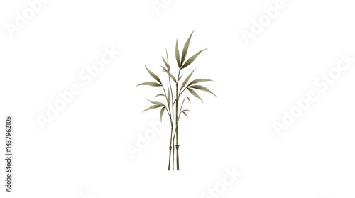 Wallpaper Mural This elegant bamboo illustration features tall, slender stalks with delicate leaves gracefully sprouting at intervals. Rendered in a minimalistic style with clean lines and subtle shades, the artwork  Torontodigital.ca