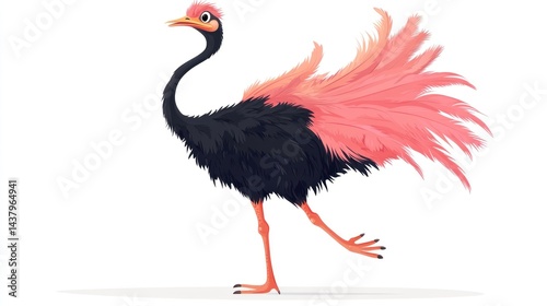 Colorful ostrich illustration photo