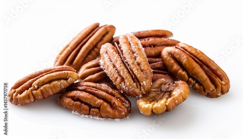 pecans with sugar coating or white background
