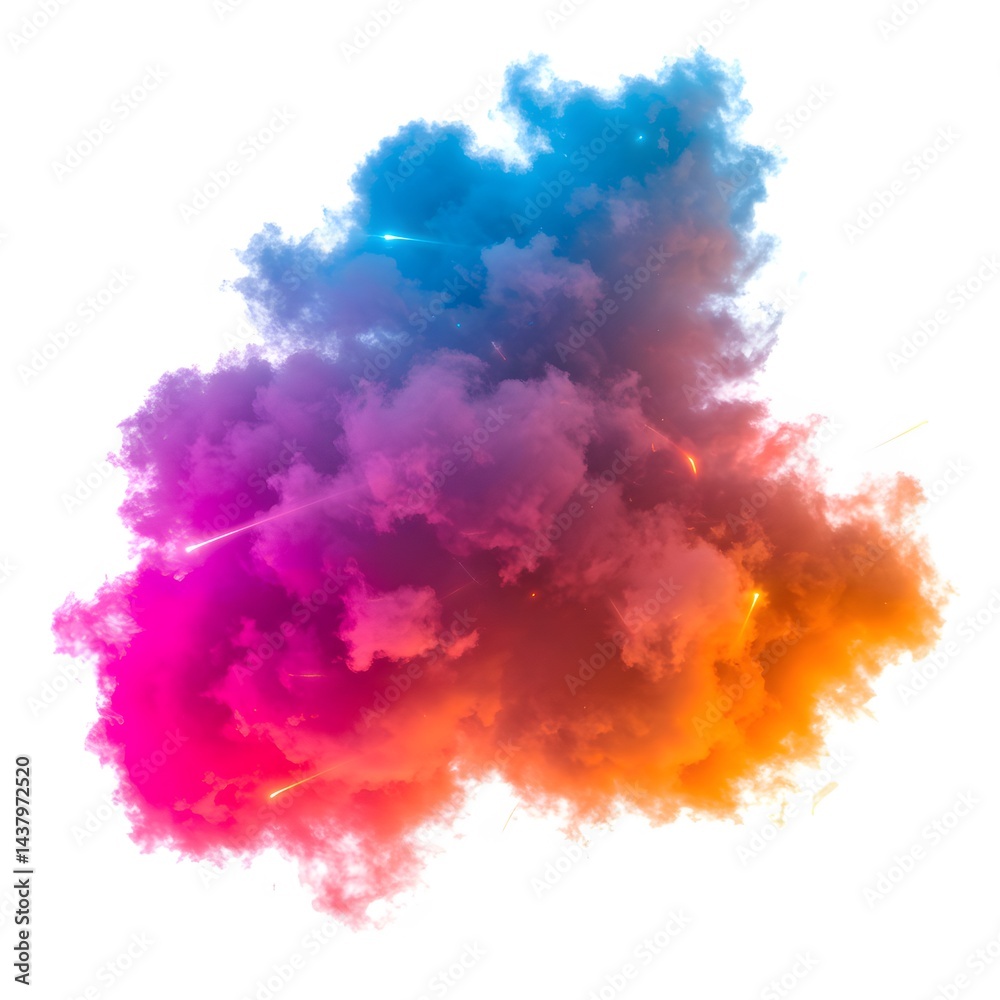 Colorful cloud on white Colorful cloud on white