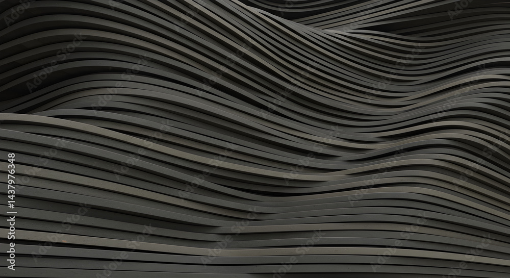 Obraz premium Wavy Lines Background with Elegant Dark Gray Tones and Minimalist Design