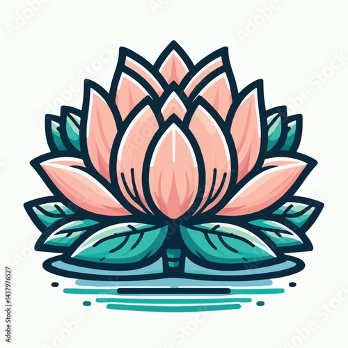 lotus, flower, beauty, vector, nature, floral, blossom, leaf, illustration, icon, plant, natural, meditation, bloom, petal, design, spa, isolated, art, flora, background, decoration, lily, pink, zen, 