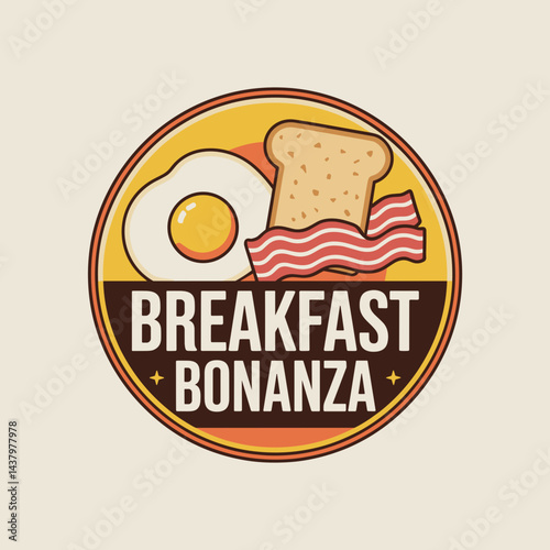 Breakfast Bonanza Vintage Diner Badge