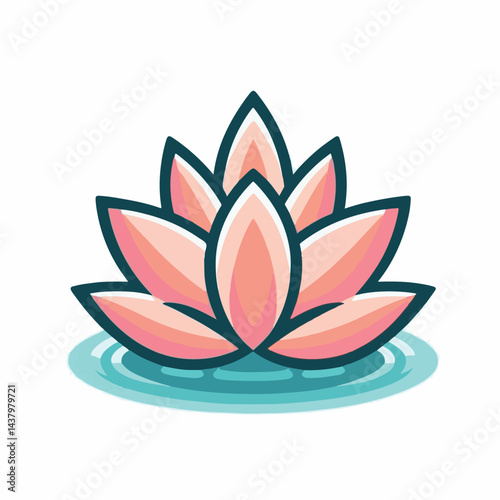 lotus, flower, beauty, vector, nature, floral, blossom, leaf, illustration, icon, plant, natural, meditation, bloom, petal, design, spa, isolated, art, flora, background, decoration, lily, pink, zen, 