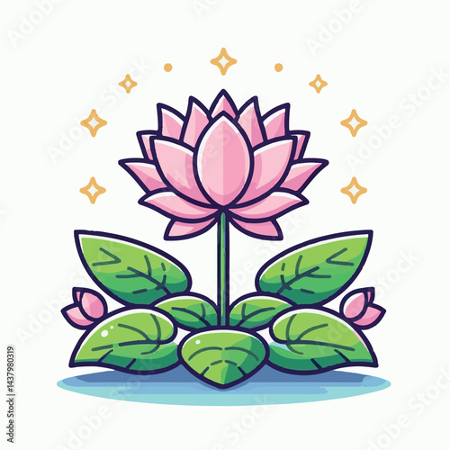 lotus, flower, beauty, vector, nature, floral, blossom, leaf, illustration, icon, plant, natural, meditation, bloom, petal, design, spa, isolated, art, flora, background, decoration, lily, pink, zen, 