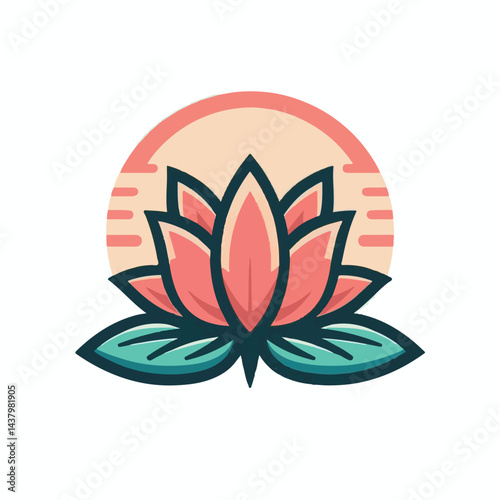 lotus, flower, beauty, vector, nature, floral, blossom, leaf, illustration, icon, plant, natural, meditation, bloom, petal, design, spa, isolated, art, flora, background, decoration, lily, pink, zen, 