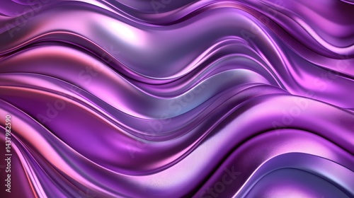 Wallpaper Mural Dynamic, flowing, iridescent purple and violet abstract waves. Torontodigital.ca