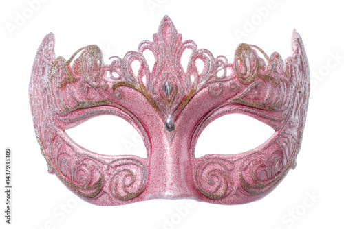Ornate pink mask design isolated on transparent PNG background