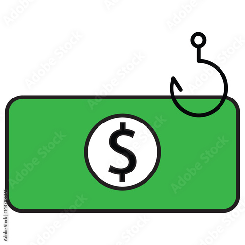 Phishing Money Icon Vector Design