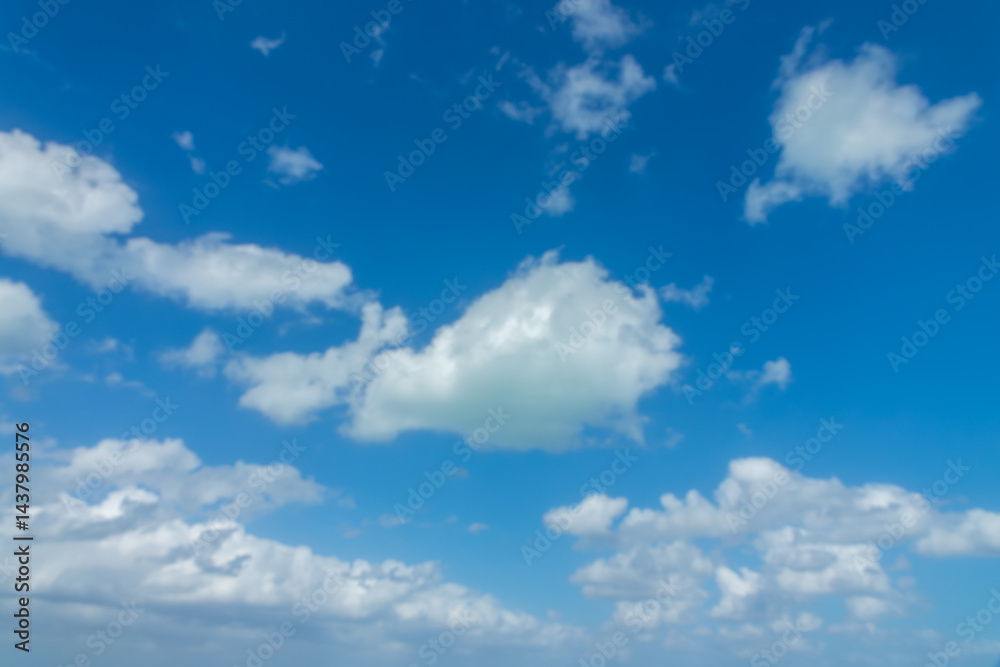 Blue day sky with beautiful white clouds, replacement sky background