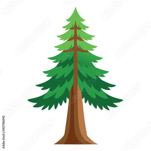 Redwood trees icon set isolated on white background