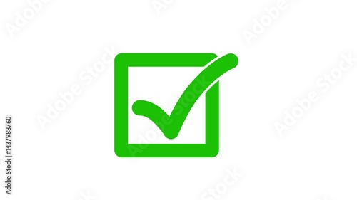 Minimal Check Mark Line Animation, Animated Tick Mark in Square Outline