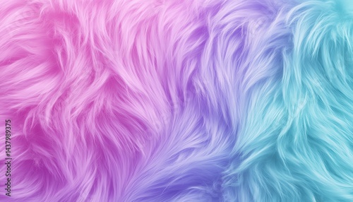 Soft, pastel colored faux fur texture.  A gradient of vibrant, delicate hues of pink, purple, and light blue
