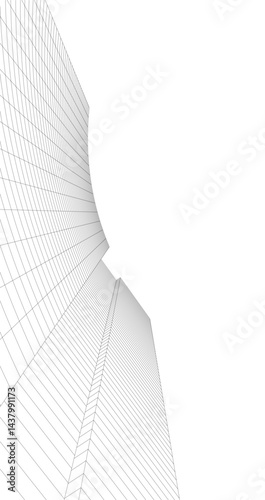 Abstract architectural drawing 3d illustration