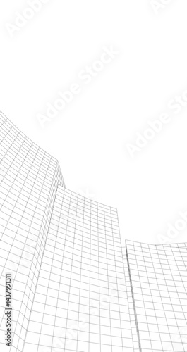 Abstract architectural drawing 3d illustration