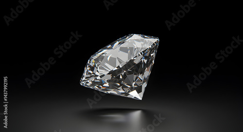 Wallpaper Mural Elegant Sparkling Diamond On a Simple Black Background With Light Reflection Torontodigital.ca