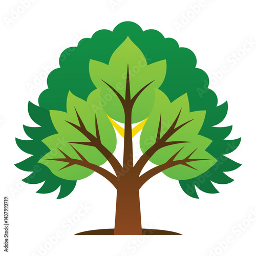 Sycamore trees icon set isolated on white background