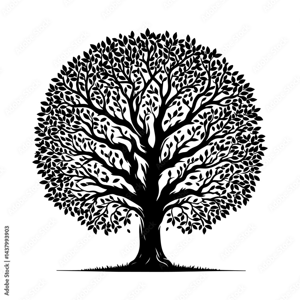 Naklejka premium tree silhouette vector style