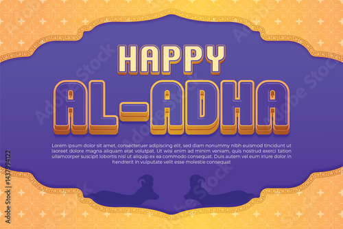 Happy AlAdha Eid Mubarak with editable text effect