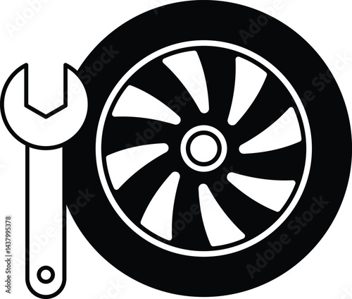 Car tire fitting services design concept