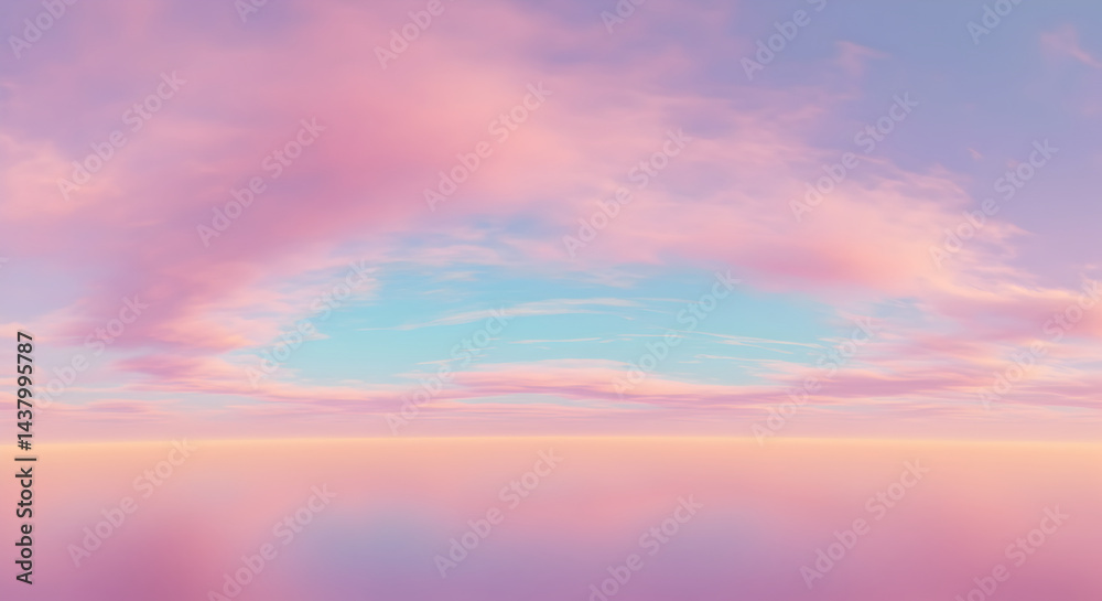 Fototapeta premium Serene Skies With Pastel Hues In A Calming And Dreamy Landscape